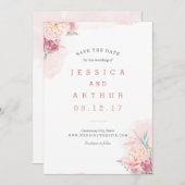 Trouwen Bewaar de datum | Blush en bloei Save The Date (Voorkant / Achterkant)