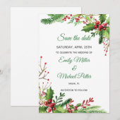 Trouwen Bewaar de datum Botanische Mistletoe gesch Save The Date (Voorkant / Achterkant)