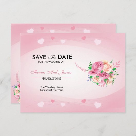 Trouwen Bewaar de datum Briefkaarten (Voorkant / Achterkant)