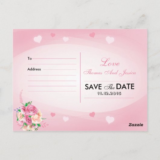 Trouwen Bewaar de datum Briefkaarten (Achterkant)