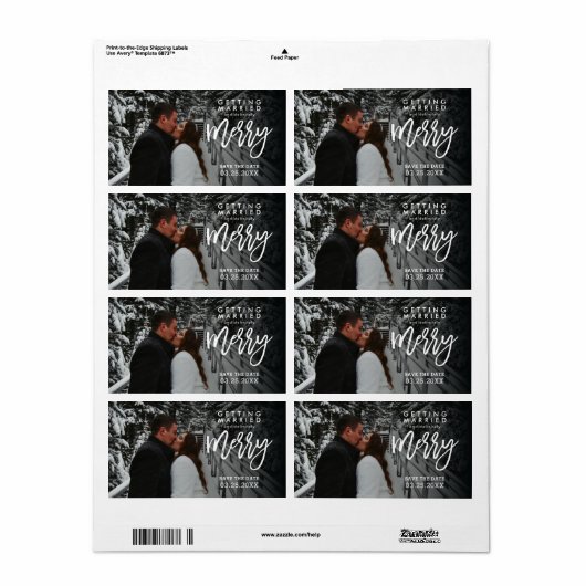 Trouwen Bewaar de datum bruiloft uitnodiging Etiket (Full Sheet)