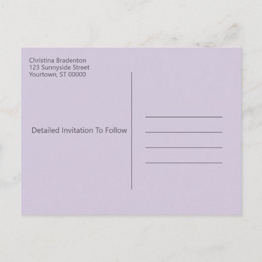 Trouwen Bewaar de datum droge lavendelbundels Aankondigingskaart (Achterkant)