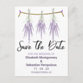 Trouwen Bewaar de datum droge lavendelbundels Aankondigingskaart (Voorkant)