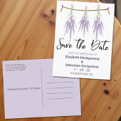 Trouwen Bewaar de datum droge lavendelbundels Aankondigingskaart