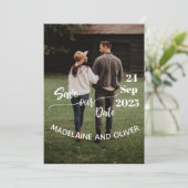 Trouwen Bewaar de datum Eenvoudige foto Modern Kaart (Staand voorkant)