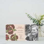 Trouwen Bewaar de datum Japanse Blooms Photo Card Save The Date (Staand voorkant)