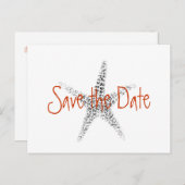 Trouwen Bewaar de datum met Starfish Aankondigingskaart (Voorkant / Achterkant)