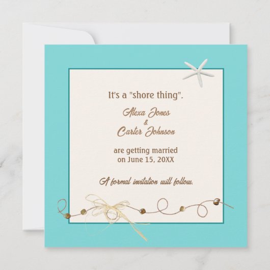 Trouwen Bewaar de datum met Starfish Save The Date (Achterkant)