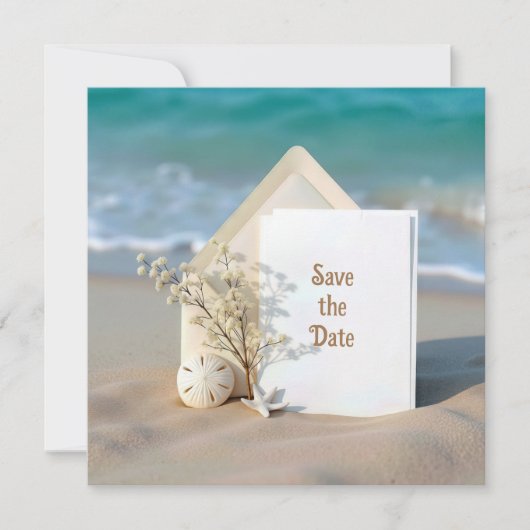 Trouwen Bewaar de datum met Starfish Save The Date (Voorkant)