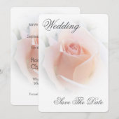 Trouwen Bewaar de datum Peach Pink Rosebud Save The Date (Voorkant / Achterkant)