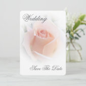 Trouwen Bewaar de datum Peach Pink Rosebud Save The Date (Staand voorkant)