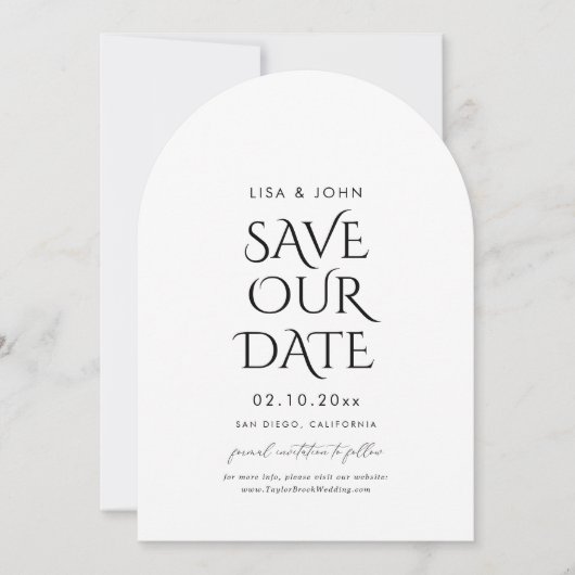 Trouwen Bewaar de datum Photo Arch Kaart (Voorkant)