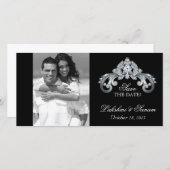 Trouwen Bewaar de datum Photocard Silver Jubileum Save The Date (Voorkant / Achterkant)