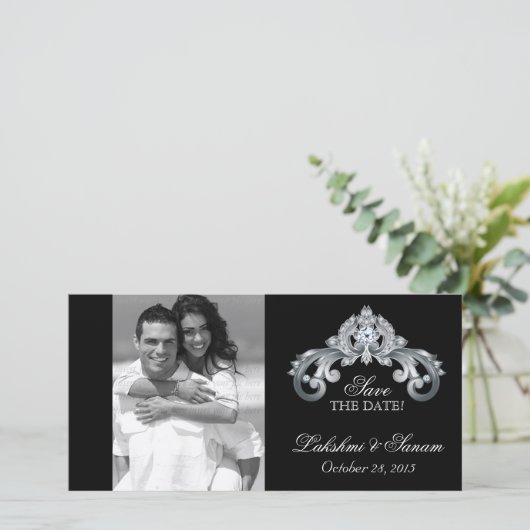 Trouwen Bewaar de datum Photocard Silver Jubileum Save The Date (Staand voorkant)