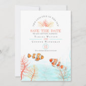 Trouwen bewaar de datum twee vissen minder save the date (Voorkant)