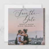 Trouwen Bewaar De Datummagneten Met Foto Magnetische Uitnodiging (Voorkant)