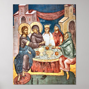 Trouwen bij Cana Orthodox Christelijk Icon Print