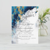 TROUWEN | Blauwe saffier aquarel BarefootBride™ (Staand voorkant)