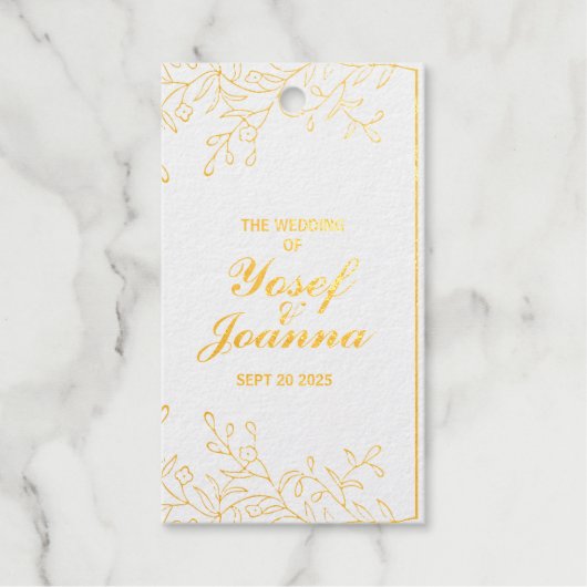 Trouwen Bloemen Folie Favoriet Tag (Voorkant)