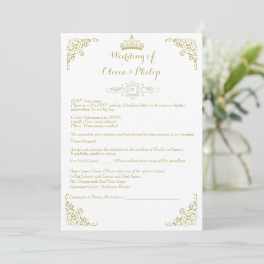 Trouwen  Bloemen Ornament Classic (Staand voorkant)