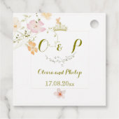 Trouwen  Bloemen Ornament Classic Bedankjes Labels (Achterkant)