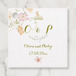Trouwen  Bloemen Ornament Classic Bedankjes Labels