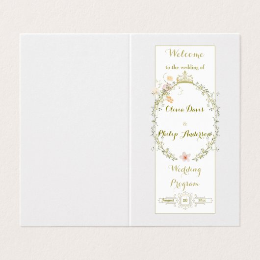 Trouwen Bloemen Ornament Classic Kaart (Buitenkant ongevouwen)