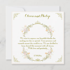 Trouwen  Bloemen Ornament Classic Uitnodiging