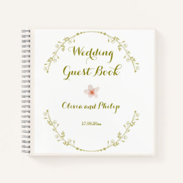 Trouwen  Bloemen Ornament Classic Uitnodiging Notitieboek