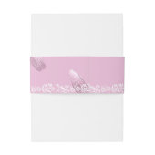 Trouwen Bloemen roze glitters Uitnodiging Buik Ban Uitnodigingen Wikkel (Achterkant Voorbeeld)