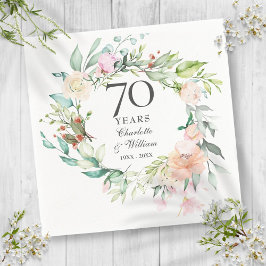 Trouwen Bloemguirlande Rozen 70ste Hochzeitstag Servet