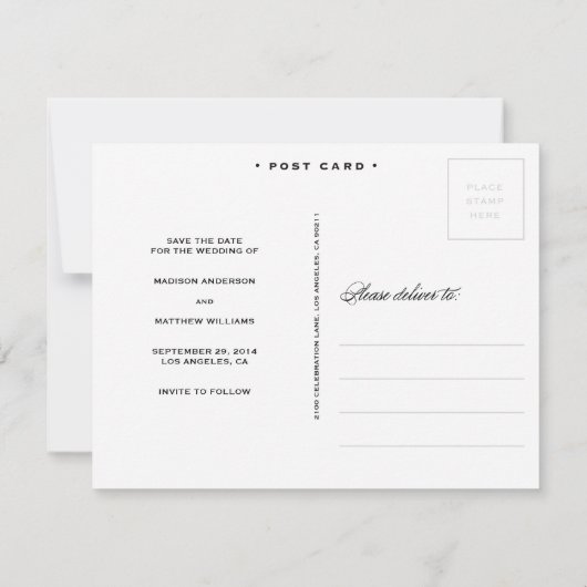 trouwen | Briefkaart Datum opslaan (Achterkant)