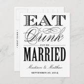 trouwen | Briefkaart Datum opslaan (Voorkant / Achterkant)