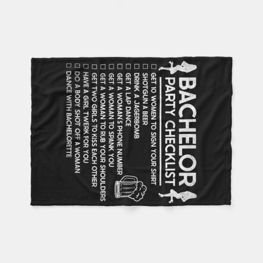 Trouwen Bruidegom Grappige Bachelor Checklijst Par Fleece Deken (Voorkant (Horizontaal))