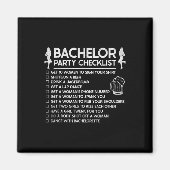Trouwen Bruidegom Grappige Bachelor Checklijst Par Magneet (Voorkant)