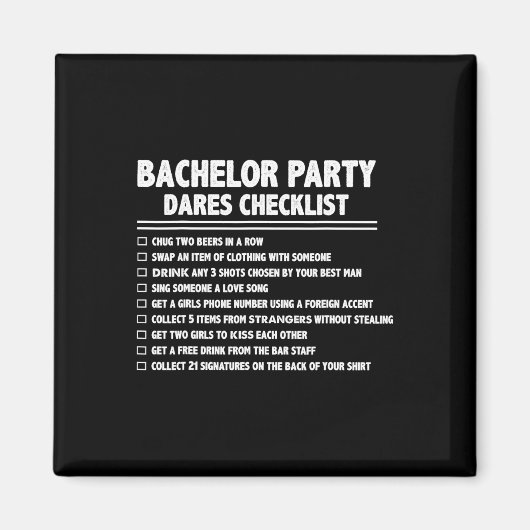 Trouwen Bruidegom Grappige Bachelor Checklist Par Magneet (Voorkant)