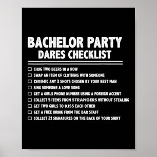 Trouwen Bruidegom Grappige Bachelor Checklist Par Poster