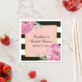 Trouwen Bruids Bloemen Glam Black Stripes Servetten (Insitu)