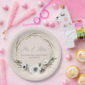 Trouwen Bruids Moderne Rustieke BOHO Anemone Krans Papieren Bordje (Feest)