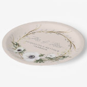 Trouwen Bruids Moderne Rustieke BOHO Anemone Krans Papieren Bordje (Gekanteld)