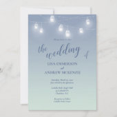 Trouwen Casual Theme Zacht Blauw En Wit Kaart (Voorkant)