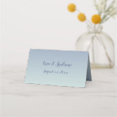 Trouwen Casual Theme Zacht Blauw En Wit Plaatskaartje (Achterkant)