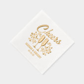 Trouwen Champagne Bloemen Cheers Aangepaste Naam D Folie Servetten (Rechts)