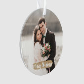 Trouwen Christmas Pas getrouwd Ornament Gold (voorkant)