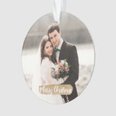 Trouwen Christmas Pas getrouwd Ornament Gold (voorkant)