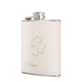 Trouwen Classy chique parel lucky shamrock Heupfles (Links)