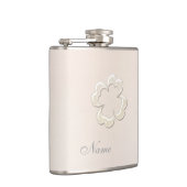Trouwen Classy chique parel lucky shamrock Heupfles (Rechts)