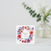 Trouwen Creatieve Bloemen Namen van Paar & Datum Informatiekaartje (Staand voorkant)