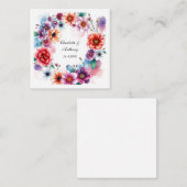 Trouwen Creatieve Bloemen Namen van Paar & Datum Informatiekaartje (Voorkant / Achterkant)