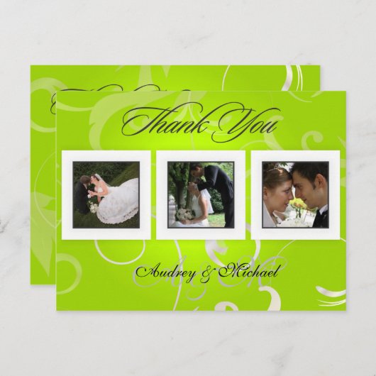 Trouwen Dank u briefkaarten plaats uw foto's (Voorkant / Achterkant)